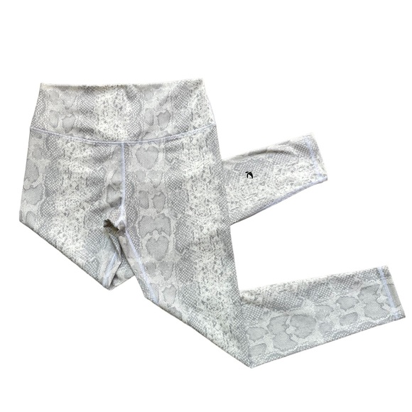 Glyder Athletic legging pants white gray snake print full length NWOT SzL - Picture 3 of 13